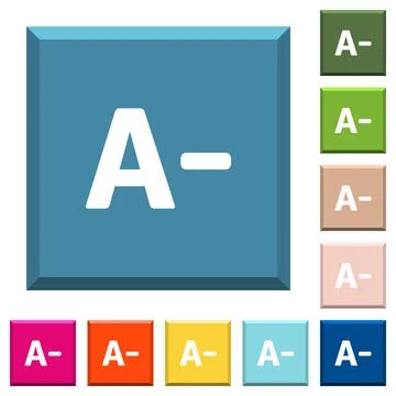 Decrease font size white icons on edged square buttons イラスト素材