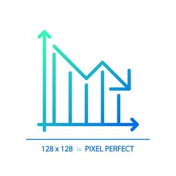 Decrease graph gradient linear vector icon Stock Illustration