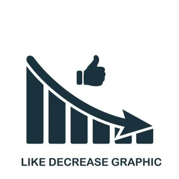 Like Decrease Graphic icon. Mobile app, printing, web site icon. Simple element Illustrazione stock