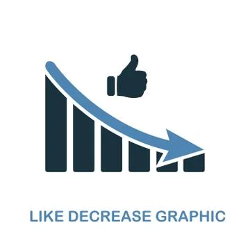 Like Decrease Graphic icon. Monochrome style design from diagram icon collection イラスト素材