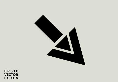 Decrease icon. Direction Sign. Navigation, Vector Down Arrows Symbol Stock Illustration