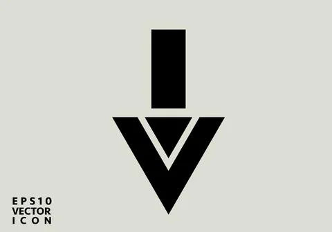 Decrease icon. Direction Sign. Navigation, Vector Down Arrows Symbol Stock Illustration