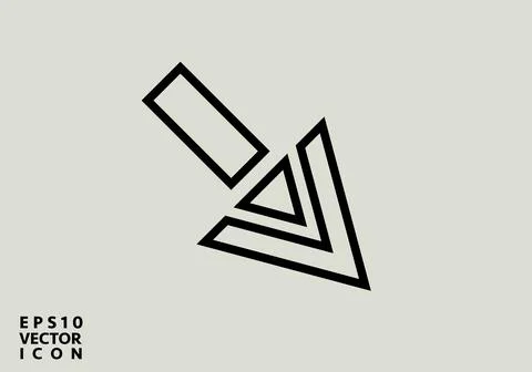 Decrease icon. Direction Sign. Navigation, Vector Down Arrows Symbol Stock Illustration