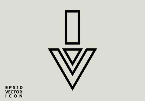 Decrease icon. Direction Sign. Navigation, Vector Down Arrows Symbol Stock Illustration
