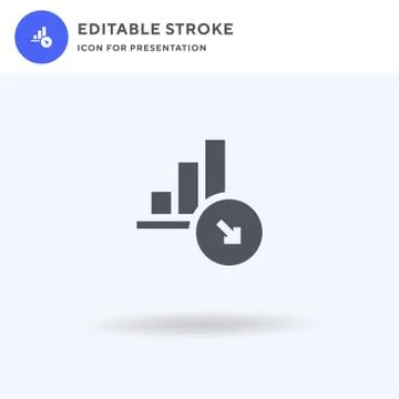 Decrease icon vector, filled flat sign, solid pictogram isolated on white, logo Stock Illustration