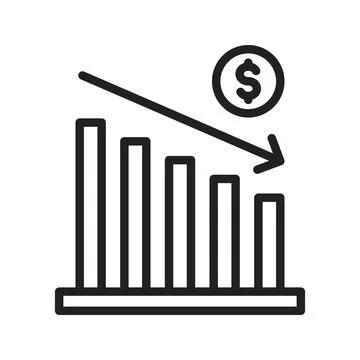 Decrease icon vector image. Stock Illustration