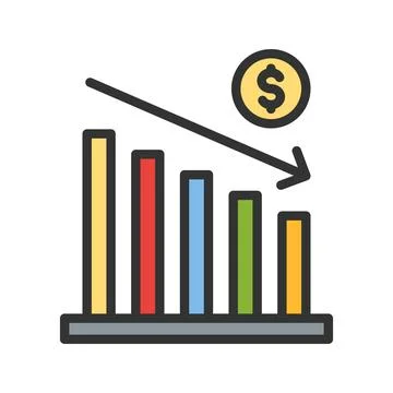 Decrease icon vector image. Stockillustratie