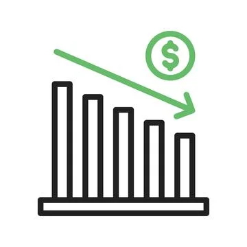 Decrease icon vector image. Stockillustratie