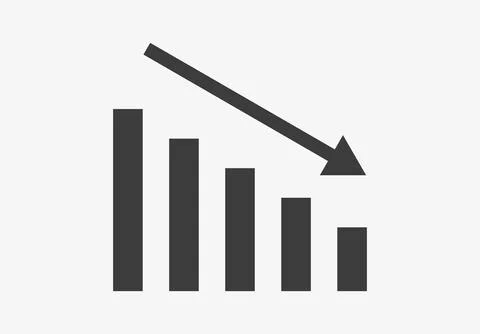 Decrease icon on white background. Chart icon. イラスト素材