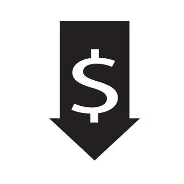 Decrease icon on white background. flat style. cost reduction icon for your w Stock Illustration