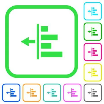 Decrease left indentation of content vivid colored flat icons イラスト素材