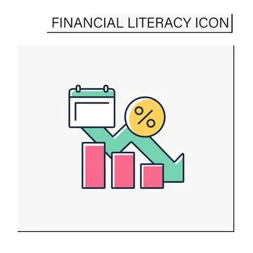 Decrease in liabilities flat icon Stock Illustration