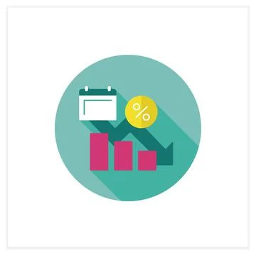 Decrease in liabilities flat icon 库存插图