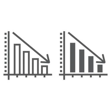 Decrease line and glyph icon, reduction 库存插图
