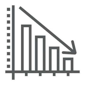 Decrease line icon, reduction and analytics Stock Illustration