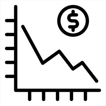 Decrease line icon vector illustration isolated on white background Stock Illustration