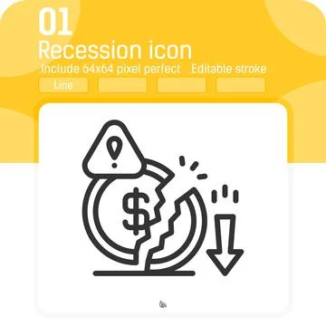 Decrease money icon with outline style isolated on white background 스톡 일러스트