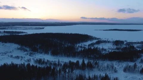 The decrease over the winter forest 库存影片 90744528