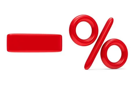 Decrease percent on white background. Isolated 3D image Stock Illustration