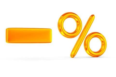 Decrease percent on white background. Isolated 3D image Stock Illustration