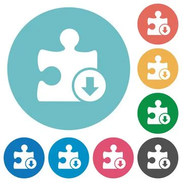 Decrease plugin priority flat round icons Stockillustratie