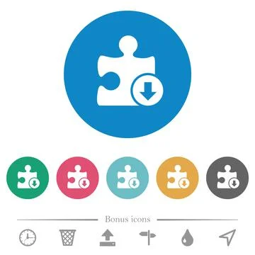 Decrease plugin priority flat round icons Illustrazione stock