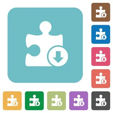 Decrease plugin priority rounded square flat icons Illustrazione stock