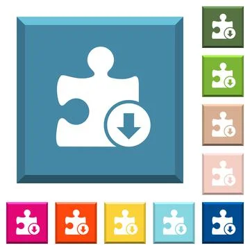 Decrease plugin priority white icons on edged square buttons Stockillustratie