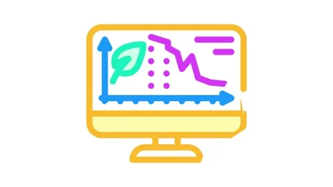 Decrease rate chia cryptocurrency online trade market color icon animation Stock Footage 166532919