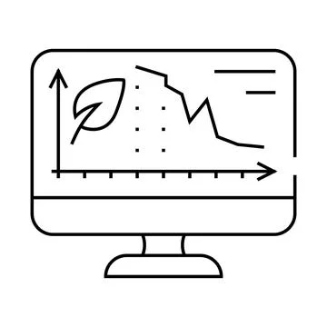 Decrease rate chia cryptocurrency online trade market line icon vector. decre Illustrazione stock