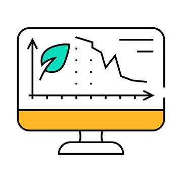 Decrease rate chia cryptocurrency online trade market icon color illustration 库存插图