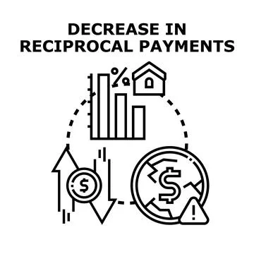 Decrease in reciprocal payments financial concept vector イラスト素材