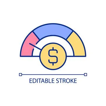 Decrease in revenue RGB color icon 库存插图