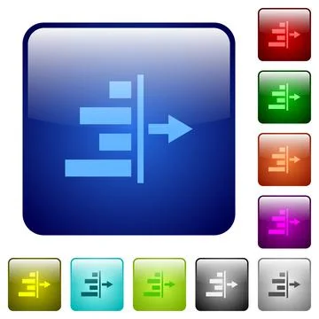 Decrease right indentation of content color square buttons Illustrazione stock