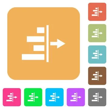 Decrease right indentation of content rounded square flat icons イラスト素材