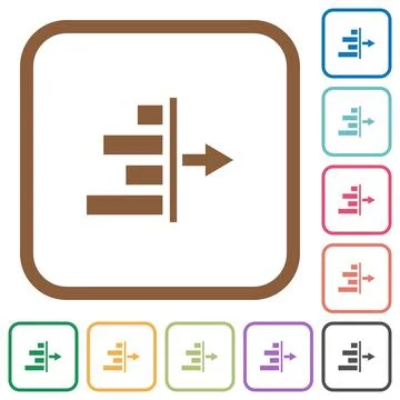 Decrease right indentation of content simple icons Illustrazione stock
