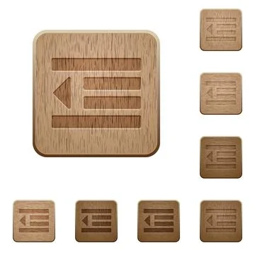 Decrease text indent wooden buttons Illustrazione stock