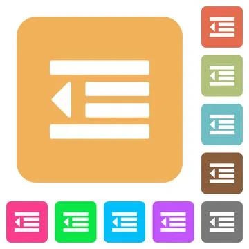 Decrease text indentation rounded square flat icons Stockillustratie
