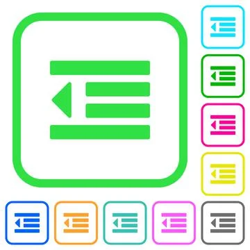 Decrease text indentation vivid colored flat icons Stockillustratie