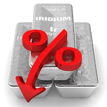 Decrease in the value of iridium Stock-Illustration