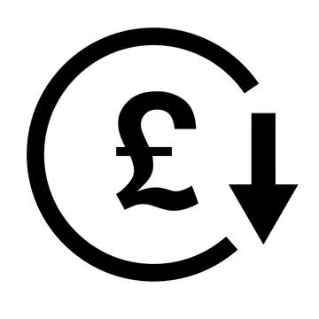 Decrease in the value of the pound. Vector. Illustrazione stock