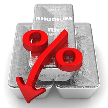 Decrease in the value of rhodium 库存插图