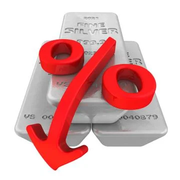 Decrease in the value of silver Stock-Illustration