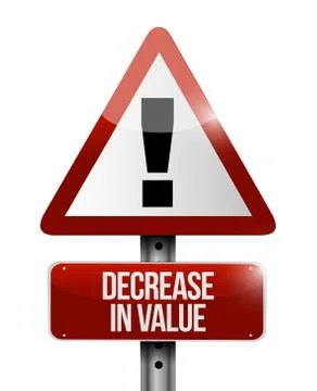 Decrease in value warning road sign illustration Stock Illustration