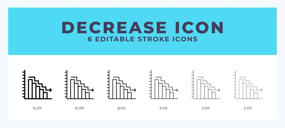 Decrease vector icon for web and app. Editable stroke vector illustration 스톡 일러스트