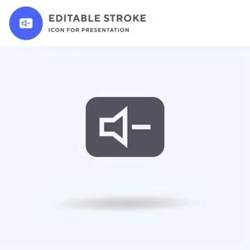 Decrease Volume icon vector, filled flat sign, solid pictogram isolated on white Stock Illustration