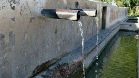 Decrease of water fountains due to global warming, Stock Footage 104620358