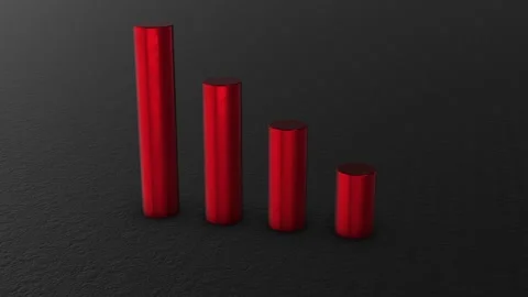 Decreasing 3D Graph Animation. Red Graph... | Stock Video | Pond5