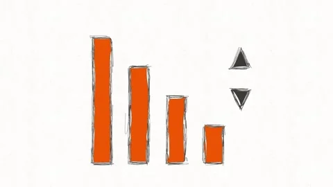 Decreasing Bar Chart with Up and Down Arrows Animation Stock Footage 342018481