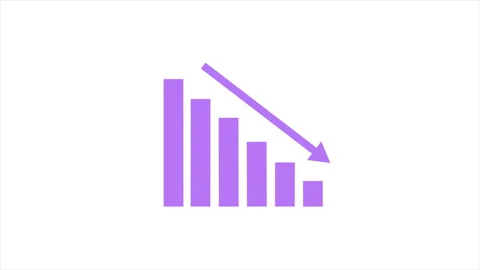 Decreasing bar chart animation on white background. 库存影片 304466232